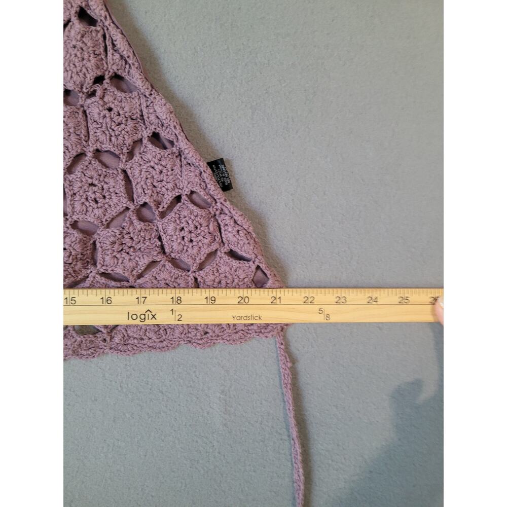 Lilac Mandala Crochet Halter Crop Top XL Boho Fairycore Festival - Picture 8 of 8